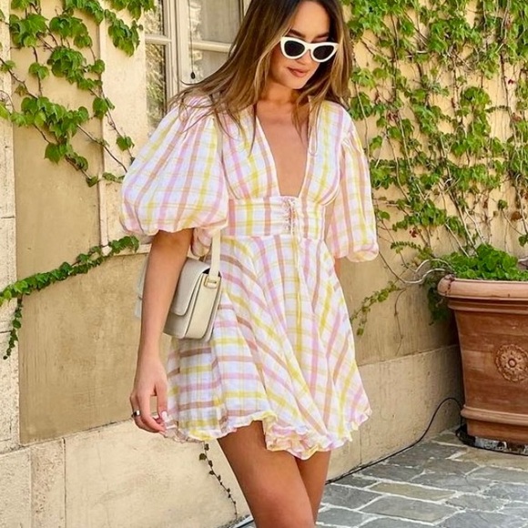 For Love & Lemons Rue Puff Sleeve Mini Dress - Picture 12 of 12